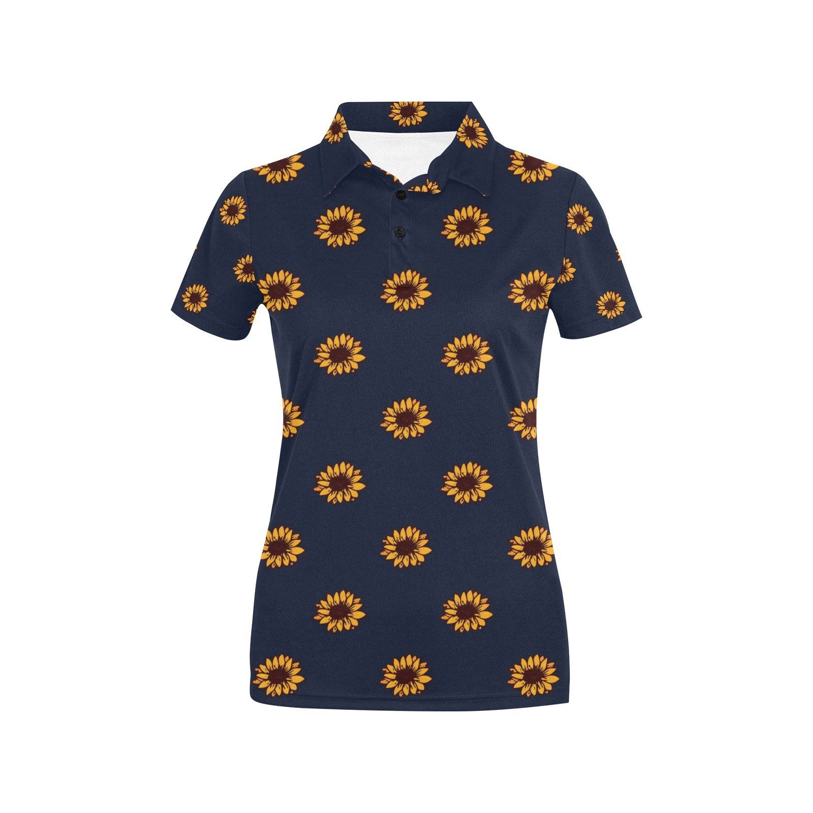 Sunflower Print Design Lks304 Women'S Polo Shirt Sunflower Print Design Lks304 Women'S Polo Shirt