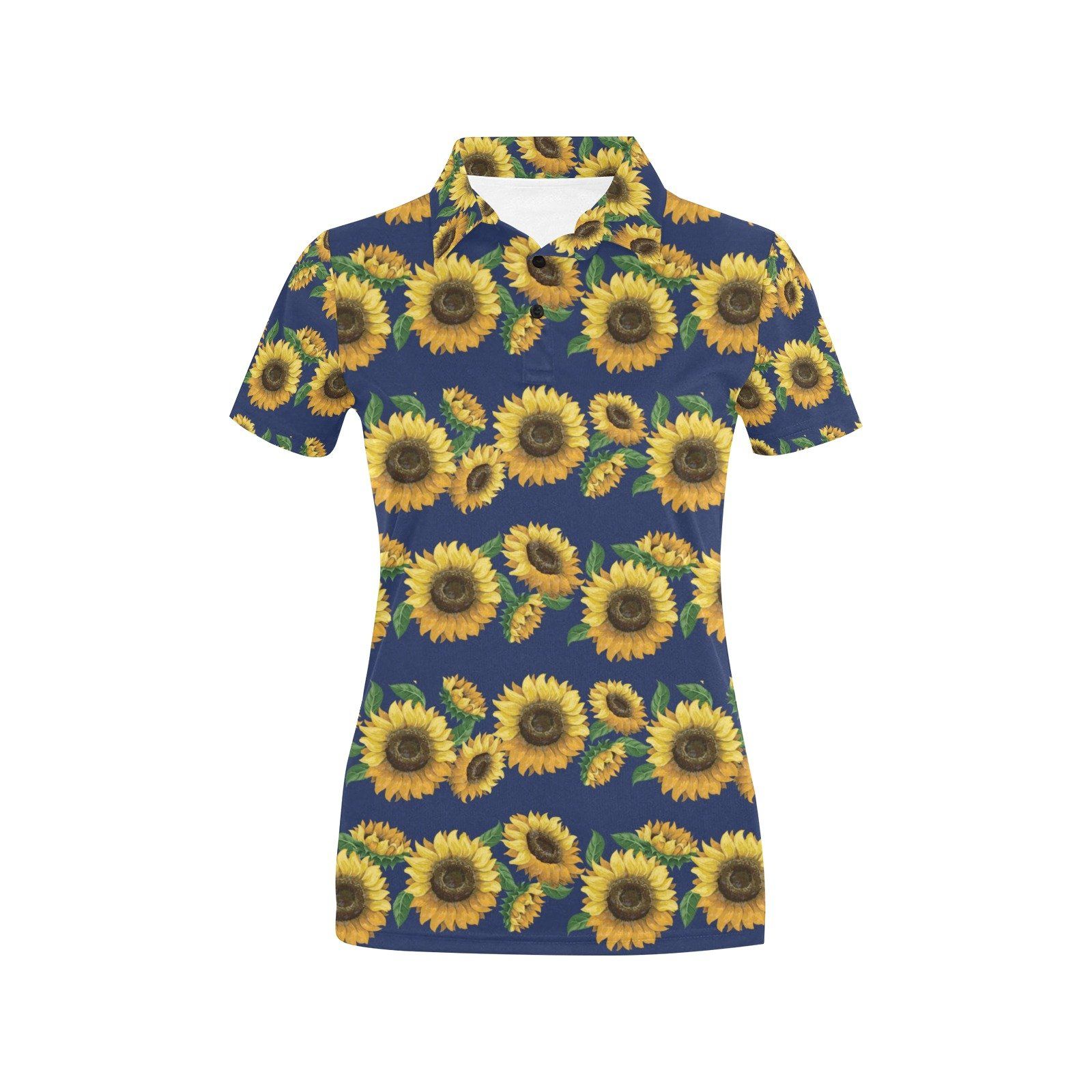 Sunflower Print Design Lks307 Women'S Polo Shirt Sunflower Print Design Lks307 Women'S Polo Shirt