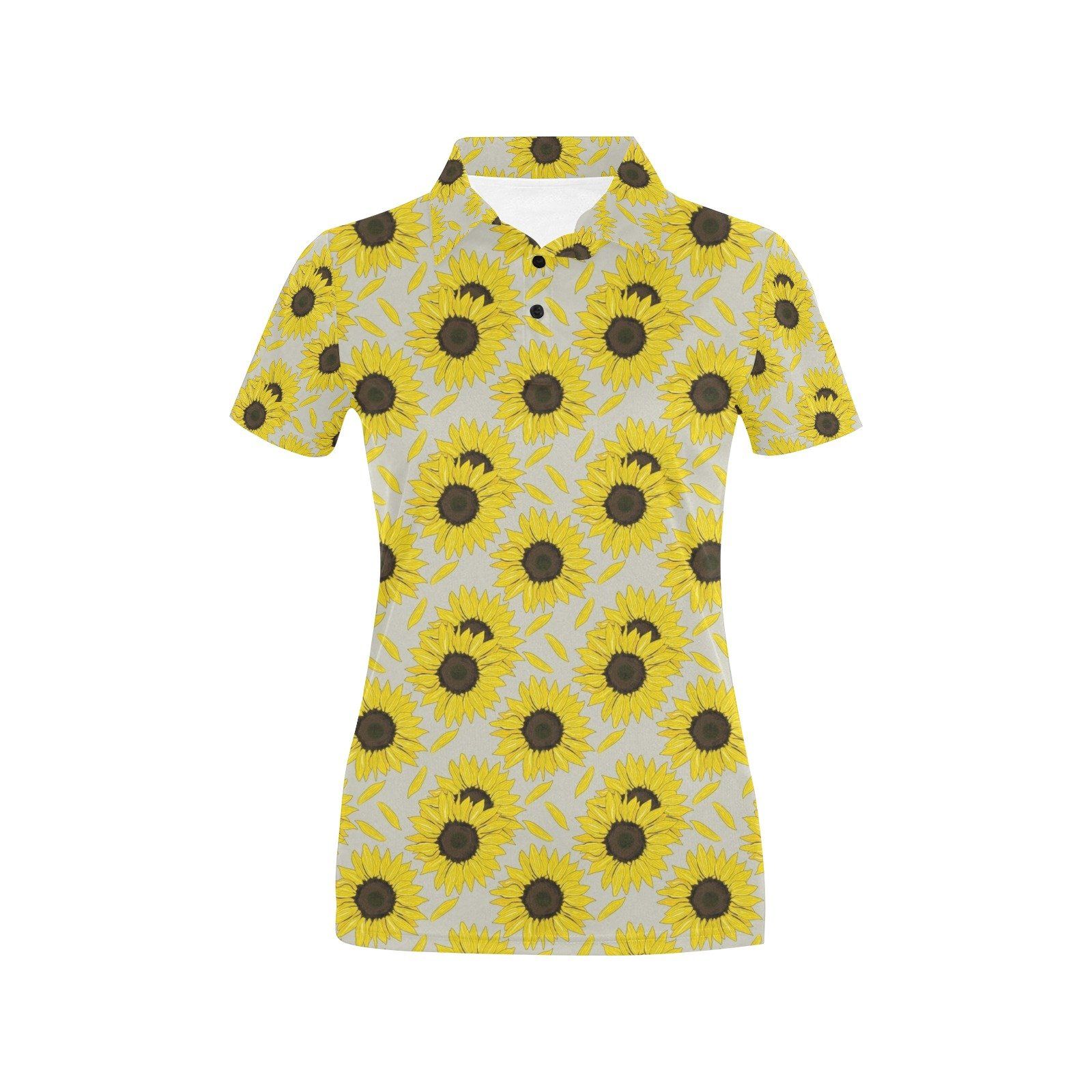 Sunflower Print Design Lks309 Women'S Polo Shirt Sunflower Print Design Lks309 Women'S Polo Shirt