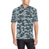 Surf Wave Pattern Print Men Polo Shirt