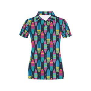 Surfboard Colorful Print Design Lks302 Women'S Polo Shirt