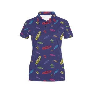 Surfboard Print Design Lks305 Women'S Polo Shirt