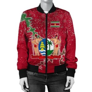 Suriname Christmas Coat Of Arms Women Bomber Jacket X Style J78 Bomber Jacket