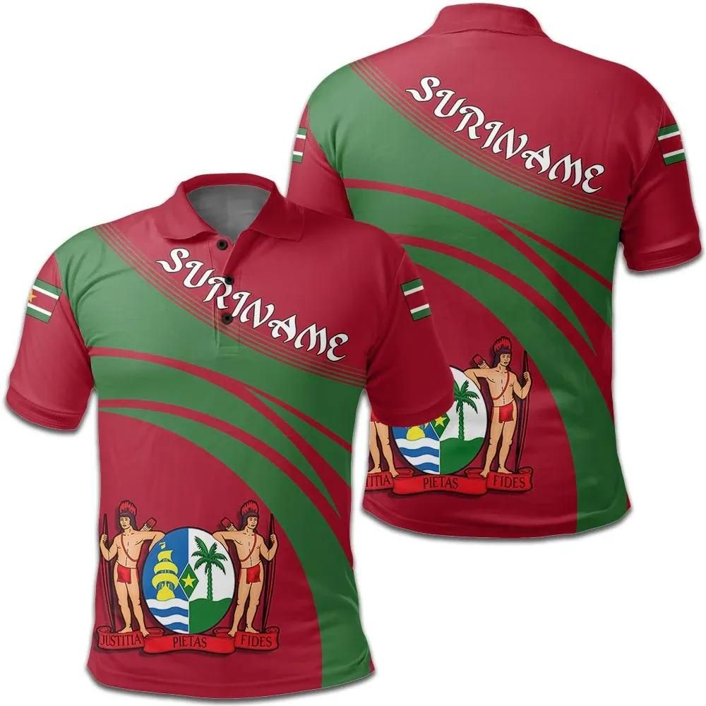 Suriname Coat Of Arms Polo Shirt Cricket Style J5W Suriname Coat Of Arms Polo Shirt Cricket Style J5W