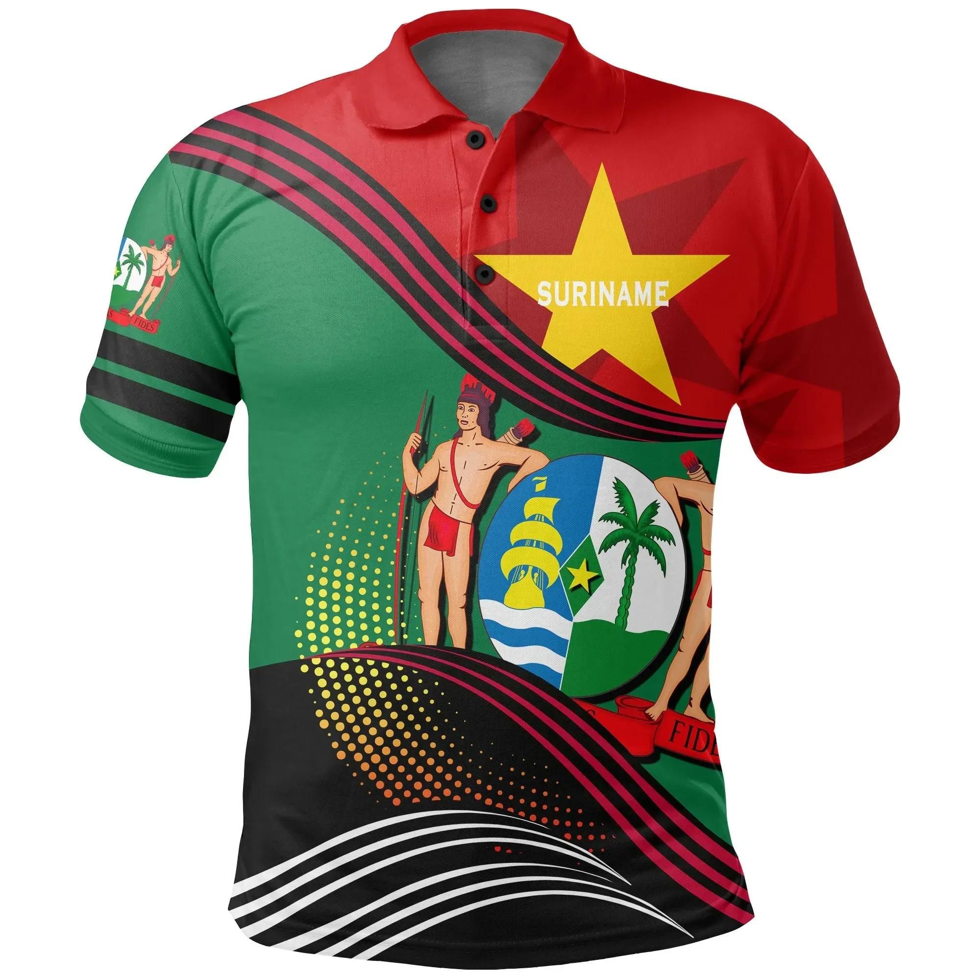 Suriname Polo Shirt Fall In The Wave K7 Suriname Polo Shirt Fall In The Wave K7