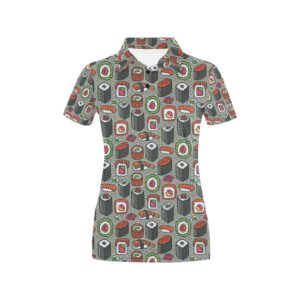 Sushi Print Design Lks301 Women'S Polo Shirt
