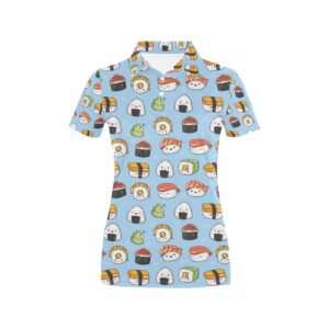 Sushi Print Design Lks303 Women'S Polo Shirt