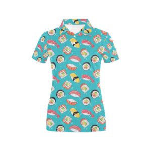 Sushi Print Design Lks305 Women'S Polo Shirt