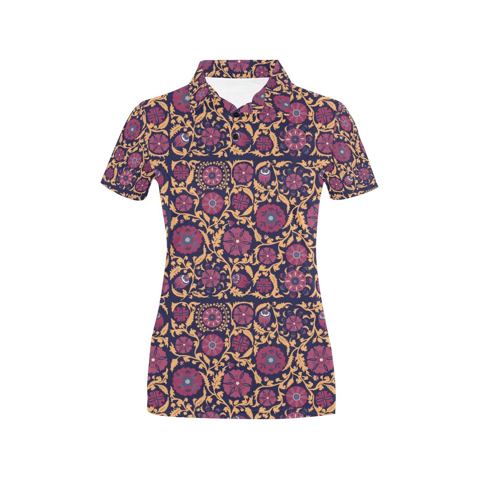Suzani Print Design Lks303 Women'S Polo Shirt Suzani Print Design Lks303 Women'S Polo Shirt
