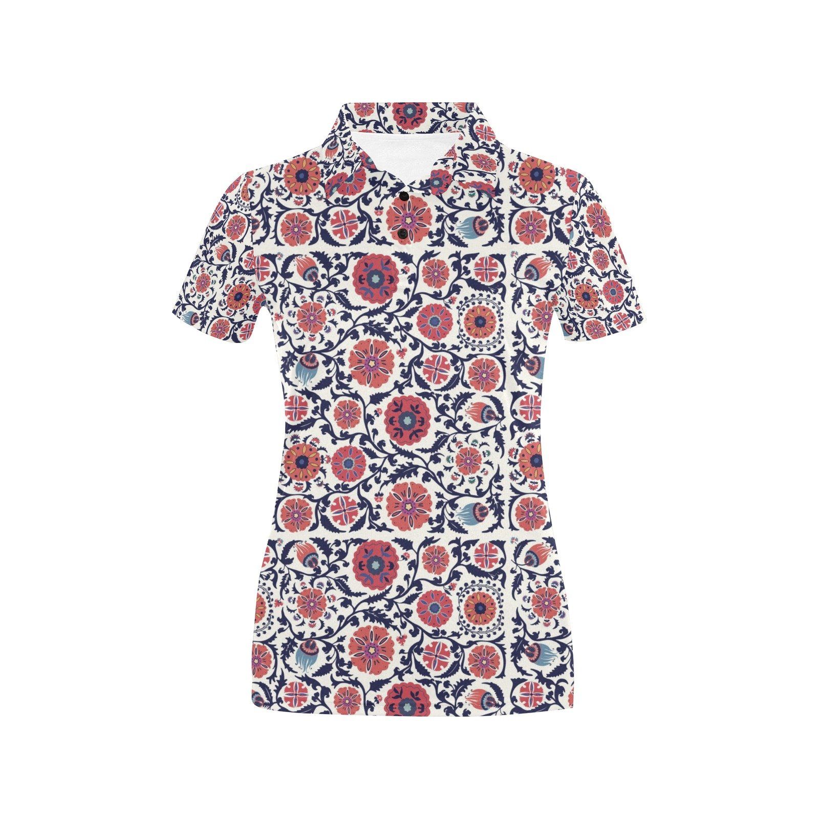 Suzani Print Design Lks304 Women'S Polo Shirt Suzani Print Design Lks304 Women'S Polo Shirt