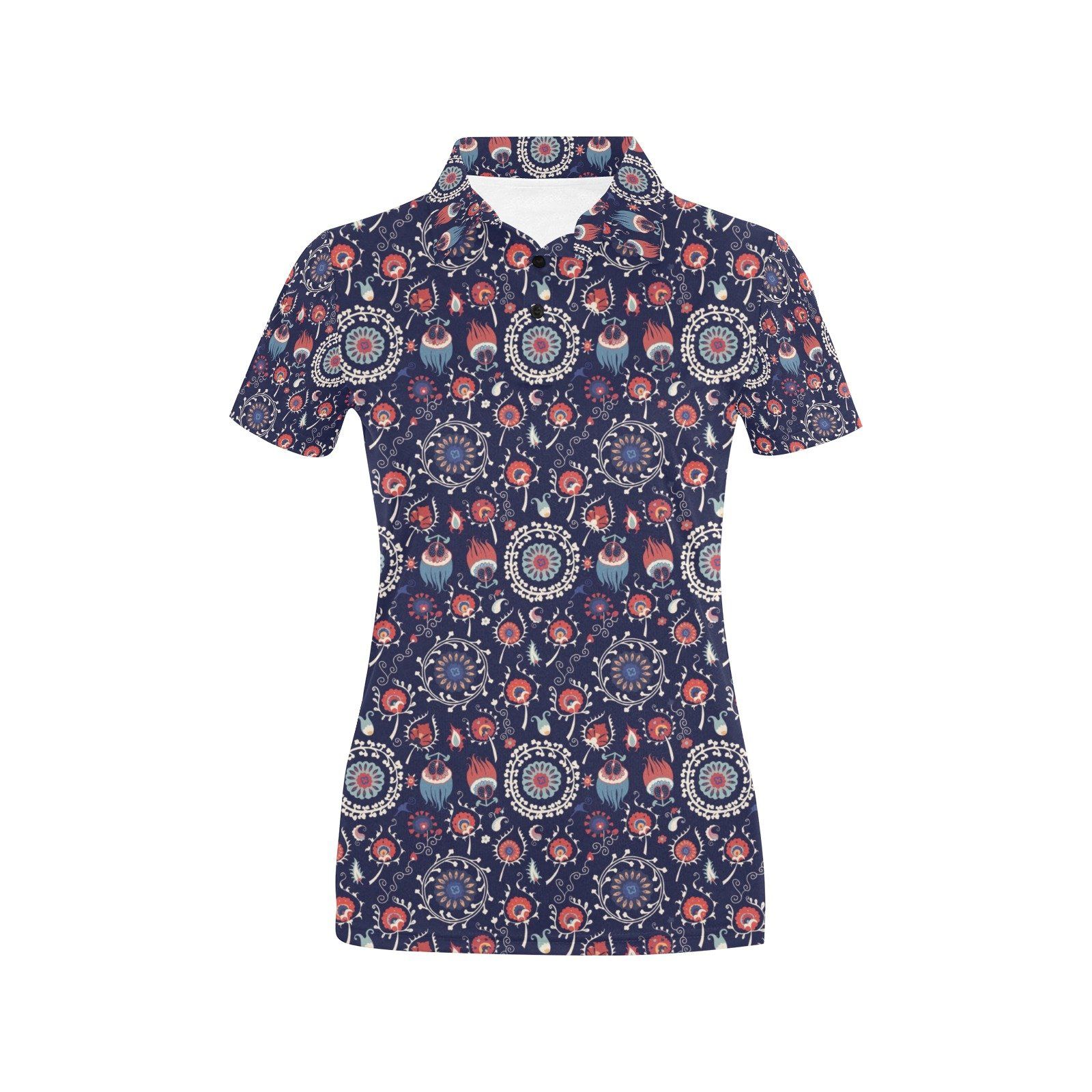 Suzani Print Design Lks305 Women'S Polo Shirt Suzani Print Design Lks305 Women'S Polo Shirt