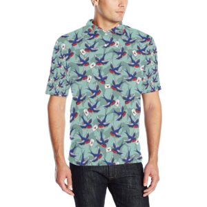 Swallow Bird Pattern Print Design 02 Men Polo Shirt