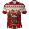 Sweden Christmas Polo Shirt Moose - Red K8