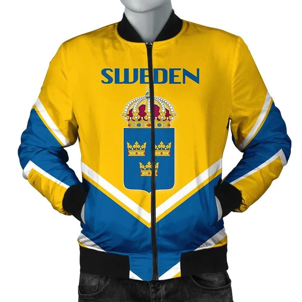 Sweden Coat Of Arms Men Bomber Jacket Lucian Style J5W Bomber Jacket Sweden Coat Of Arms Men Bomber Jacket Lucian Style J5W Bomber Jacket