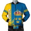 Sweden Coat Of Arms Men Bomber Jacket  Quarter Style J71 Bomber Jacket