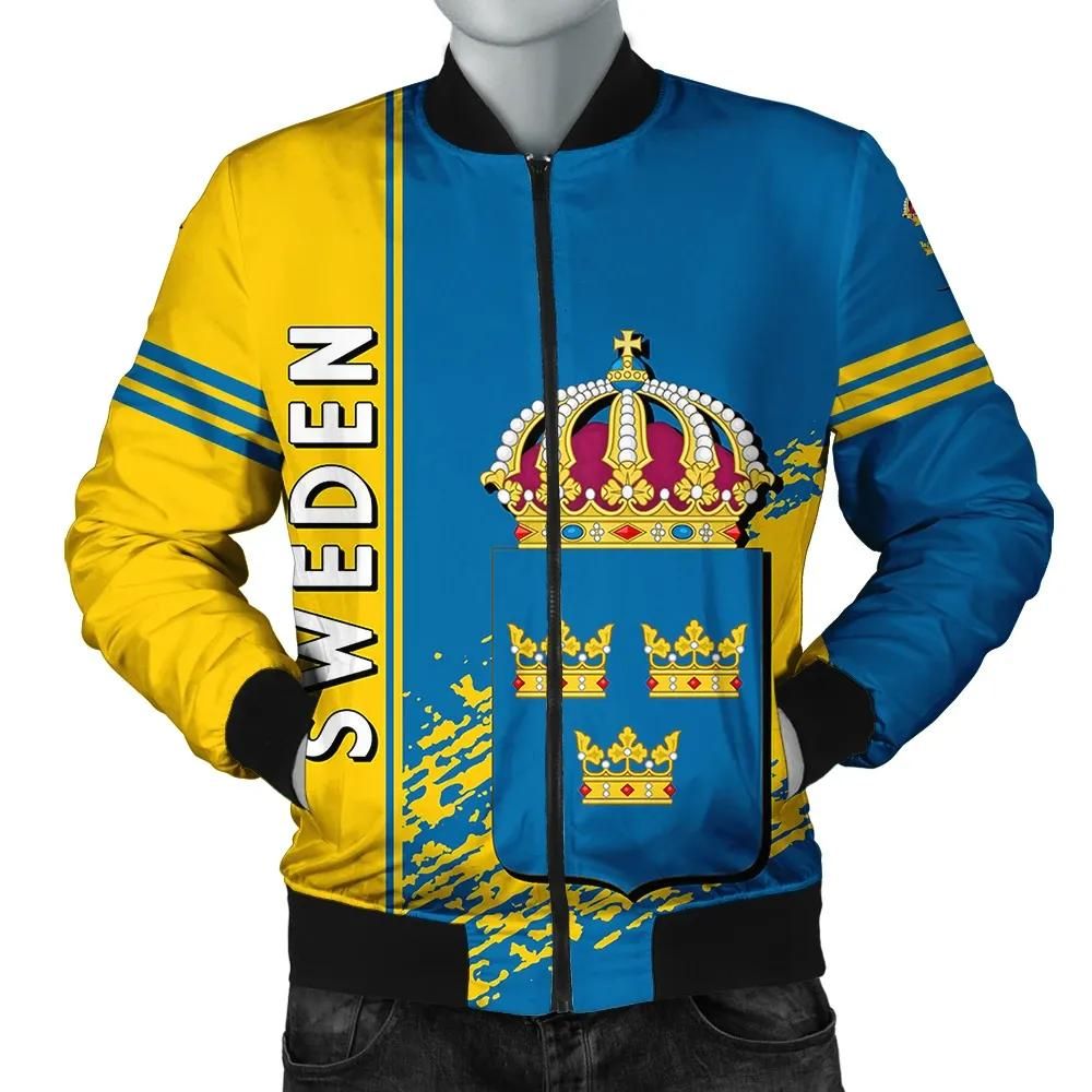 Sweden Coat Of Arms Men Bomber Jacket Quarter Style J71 Bomber Jacket Sweden Coat Of Arms Men Bomber Jacket Quarter Style J71 Bomber Jacket