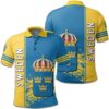 Sweden Coat Of Arms Polo Shirt Quarter Style J7