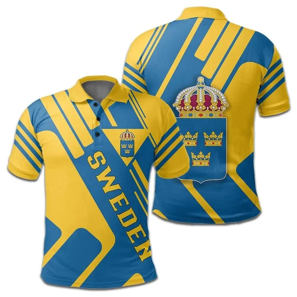Sweden Coat Of Arms Polo Shirt Rockie J5W Sweden Coat Of Arms Polo Shirt Rockie J5W
