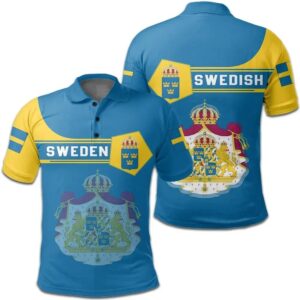 Sweden Coat Of Arms Polo Shirt Simple Style J78