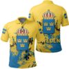 Sweden Coat Of Arms Polo Shirt Spaint Style J8W