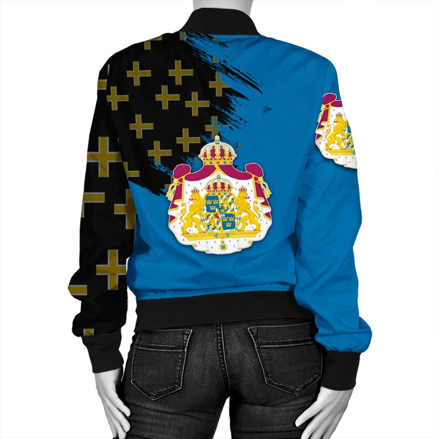 Sweden-Coat-Of-Arms-Womens-Bomber-Jacket-Flag-Style-JH-Bomber-Jacket-1