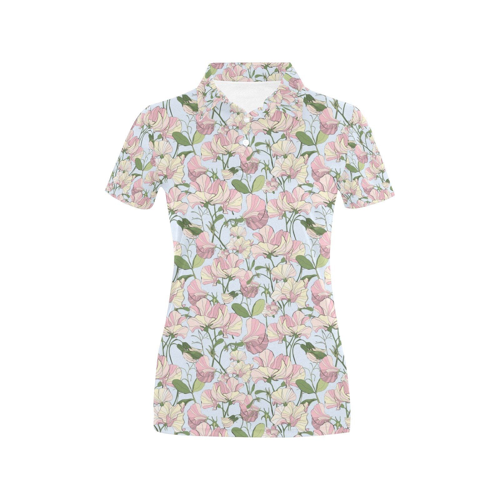Sweet Pea Print Design Lks304 Women'S Polo Shirt Sweet Pea Print Design Lks304 Women'S Polo Shirt