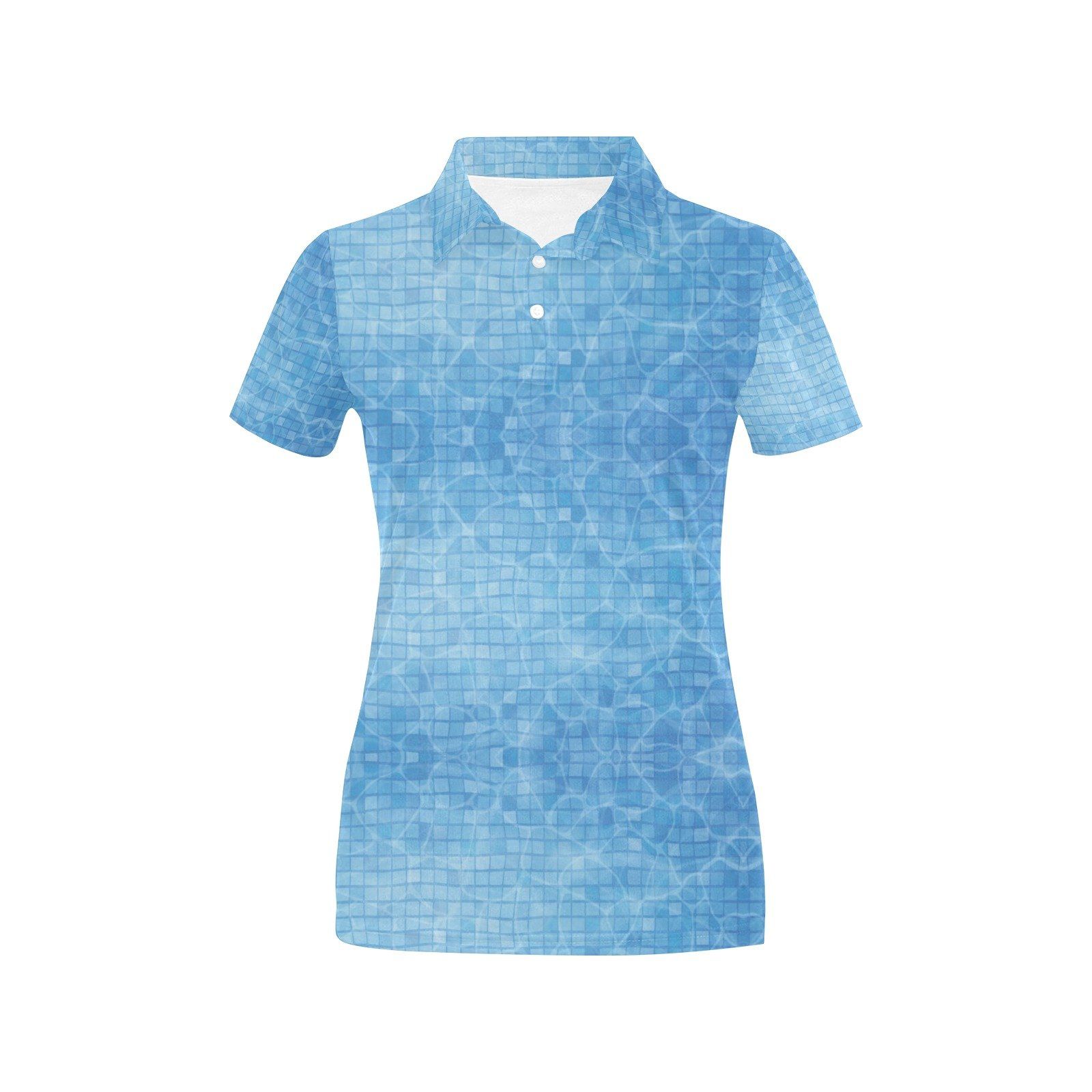 Swimming Pool Print Design Lks302 Women'S Polo Shirt Swimming Pool Print Design Lks302 Women'S Polo Shirt