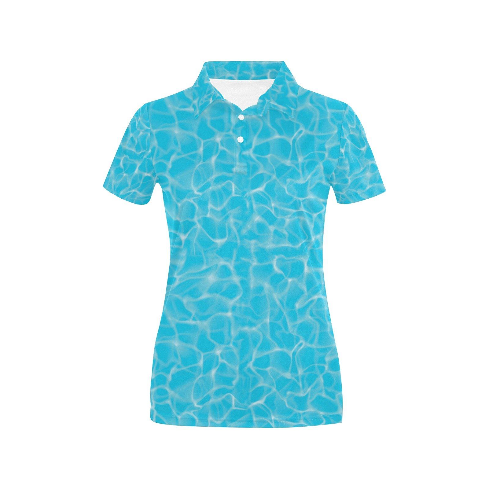 Swimming Pool Texture Print Design Lks301 Women'S Polo Shirt Swimming Pool Texture Print Design Lks301 Women'S Polo Shirt