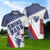 Swing Hard Golf With American Flag Polo Shirt #Kv