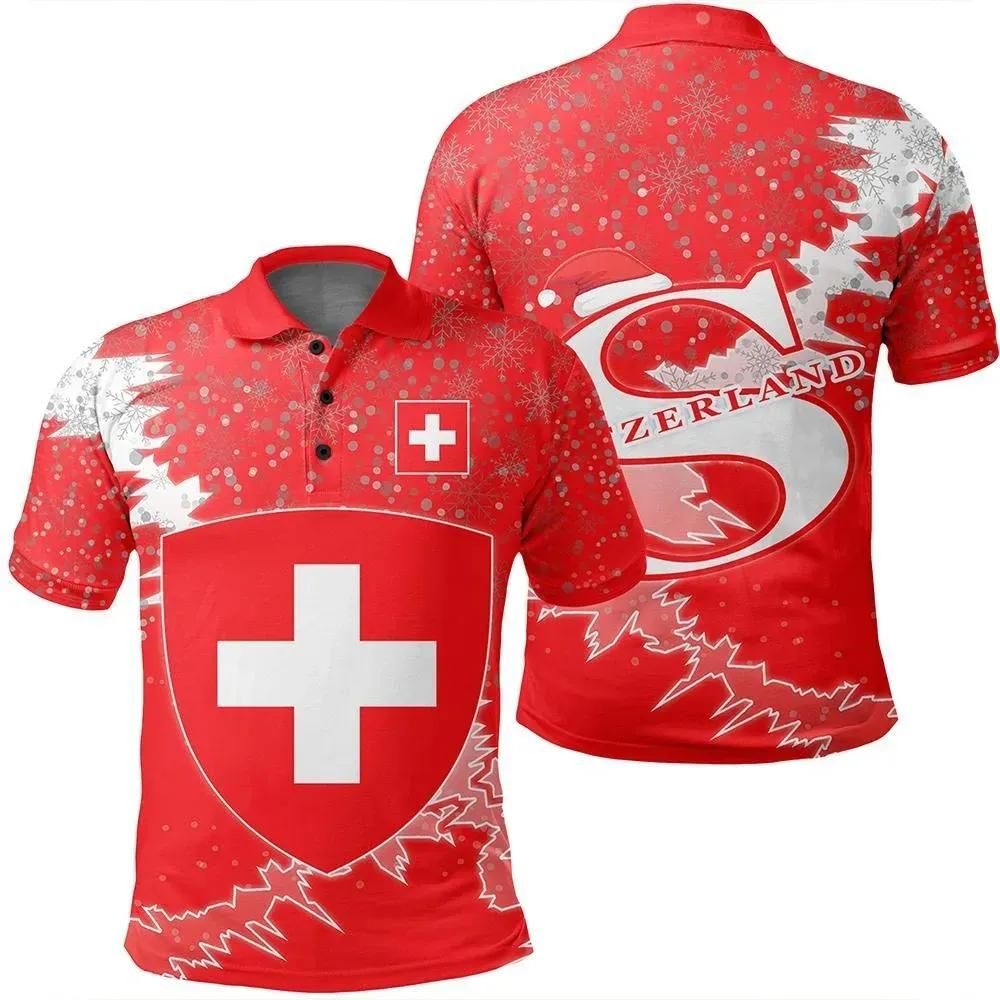 Switzerland Christmas Coat Of Arms Polo Shirt X Style J78 Switzerland Christmas Coat Of Arms Polo Shirt X Style J78