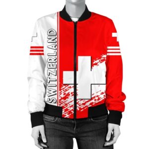 Switzerland Coat Of Arms Women Bomber Jacket Quarter Style J71 Bomber Jacket