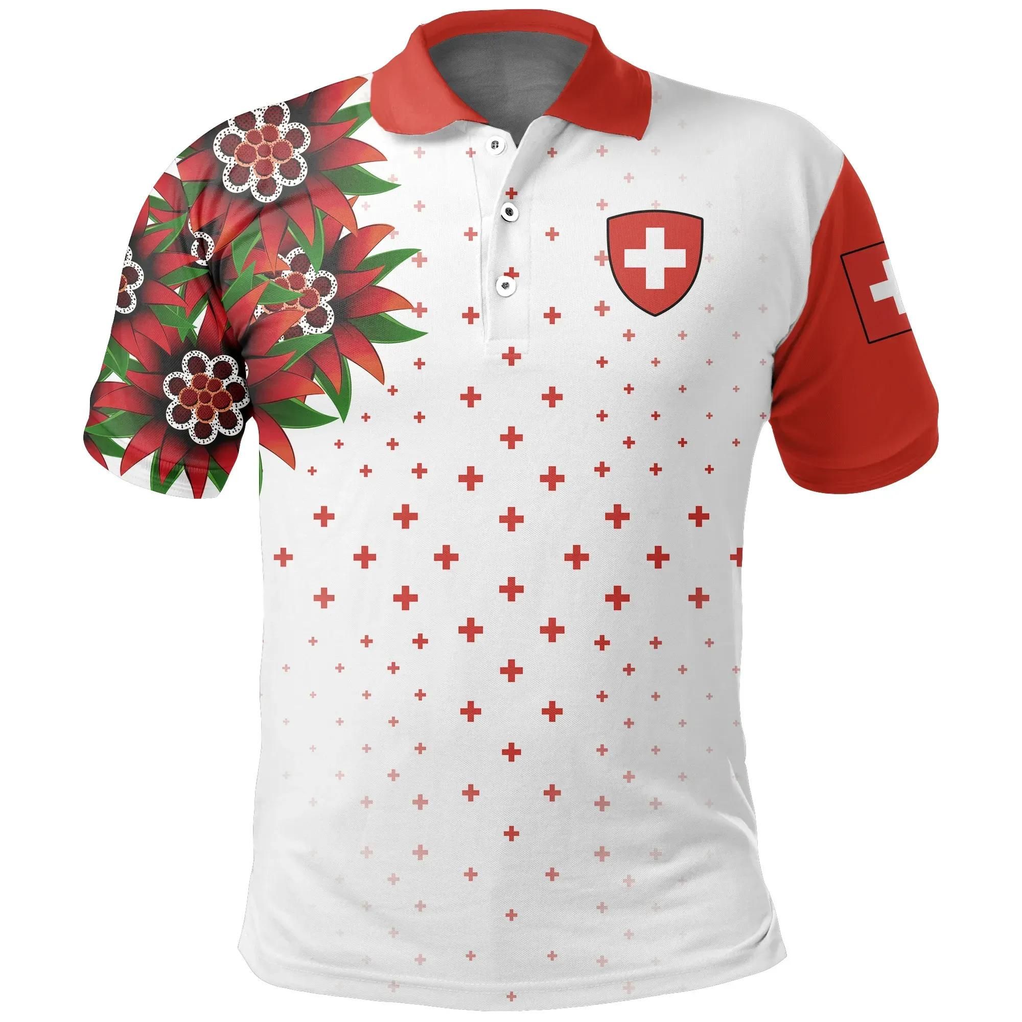 Switzerland Edelweiss Special Polo Shirt (White) A02 Switzerland Edelweiss Special Polo Shirt (White) A02