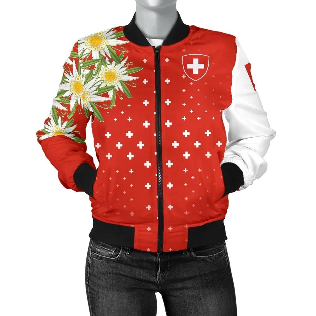 Switzerland Edelweiss Special Women's Bomber Jacket A02 Bomber Jacket Switzerland Edelweiss Special Women's Bomber Jacket A02 Bomber Jacket