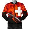 Switzerland Men's Bomber Jacket - Flame of Switzerland Bomber Jacket