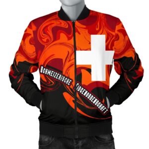 Switzerland Men's Bomber Jacket - Flame of Switzerland Bomber Jacket