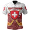 Switzerland Mountain Polo Shirt - Alphorn With Coat Of Arms TH4