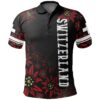 Switzerland Polo Shirt - Red Edelweiss - BN15