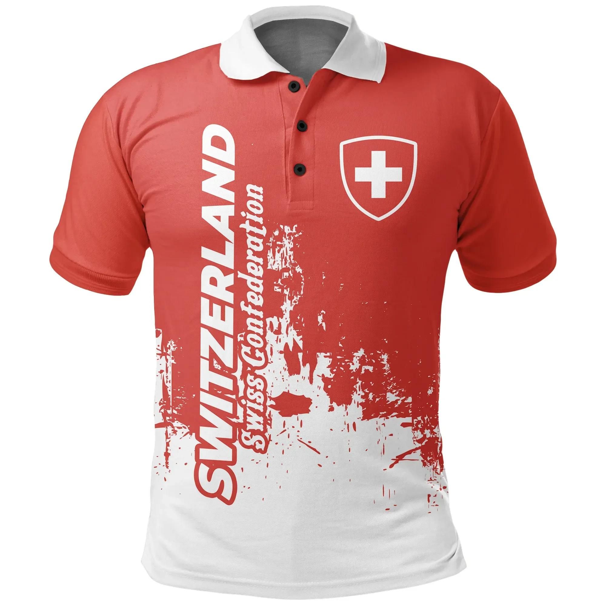 Switzerland Polo Shirt - Smudge Style - BN15 Switzerland Polo Shirt - Smudge Style - BN15