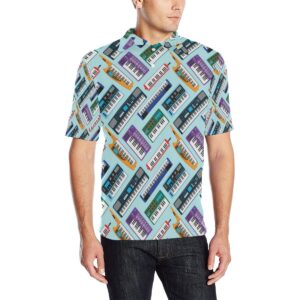 Synthesizer Pattern Print Design 02 Men Polo Shirt