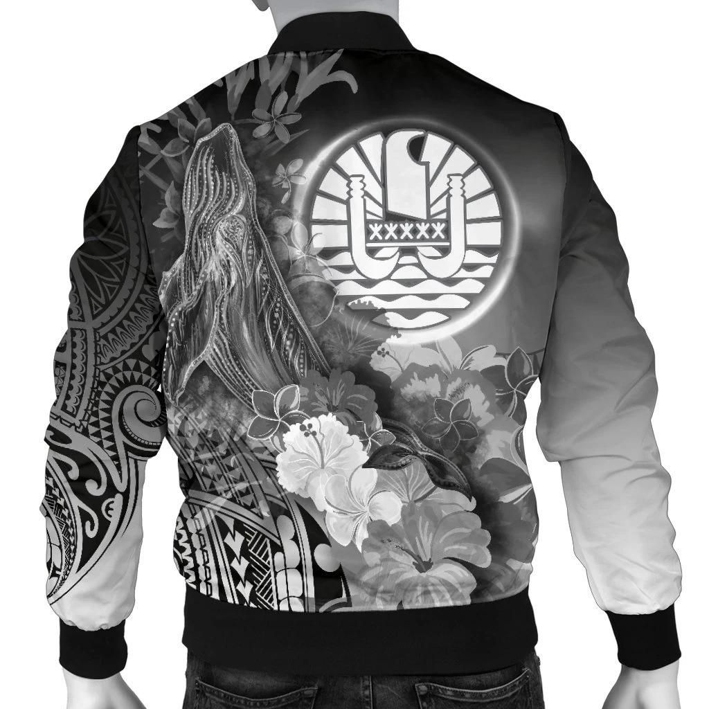 Tahiti-Custom-Personalised-Mens-Bomber-Jacket-Humpback-Whale-with-Tropical-Flowers-White-BN18-Bomber-Jacket-1