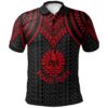 Tahiti Custom Personalised Polo Shirt - Polynesian Armor Style Red - BN39