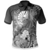 Tahiti Custom Personalised Polo Shirts - Humpback Whale with Tropical Flowers (White)- BN18