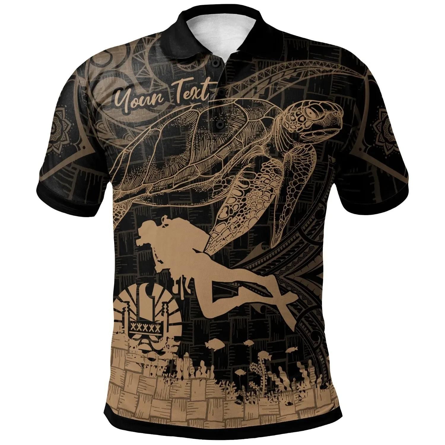 Tahiti Custom Personalized Polo Shirt - Scuba Diving With Turtle - BN29 Tahiti Custom Personalized Polo Shirt - Scuba Diving With Turtle - BN29