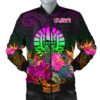 Tahiti Men's Bomber Jacket - Summer Hibiscus - bn15 Bomber Jacket