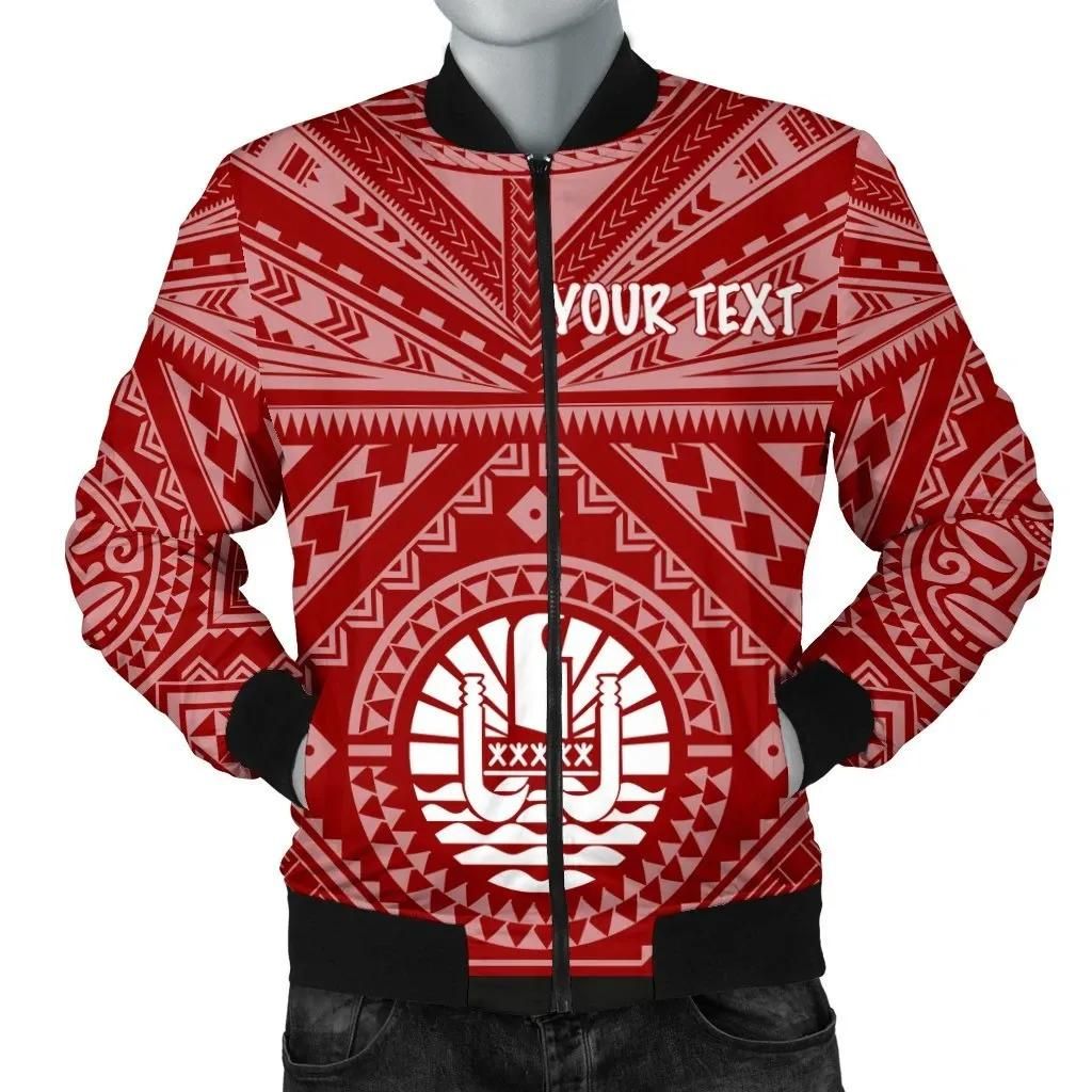 Tahiti Personalised Men's Bomber Jacket - Tahiti Seal In Polynesian Tattoo Style (Red) -BN25 Bomber Jacket Tahiti Personalised Men's Bomber Jacket - Tahiti Seal In Polynesian Tattoo Style (Red) -BN25 Bomber Jacket