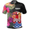 Tahiti Polo Shirt - Hibiscus Polynesian Pattern - BN39
