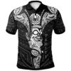 Tahiti Polo Shirt - Polynesian Tiki Warrior Style White - BN29