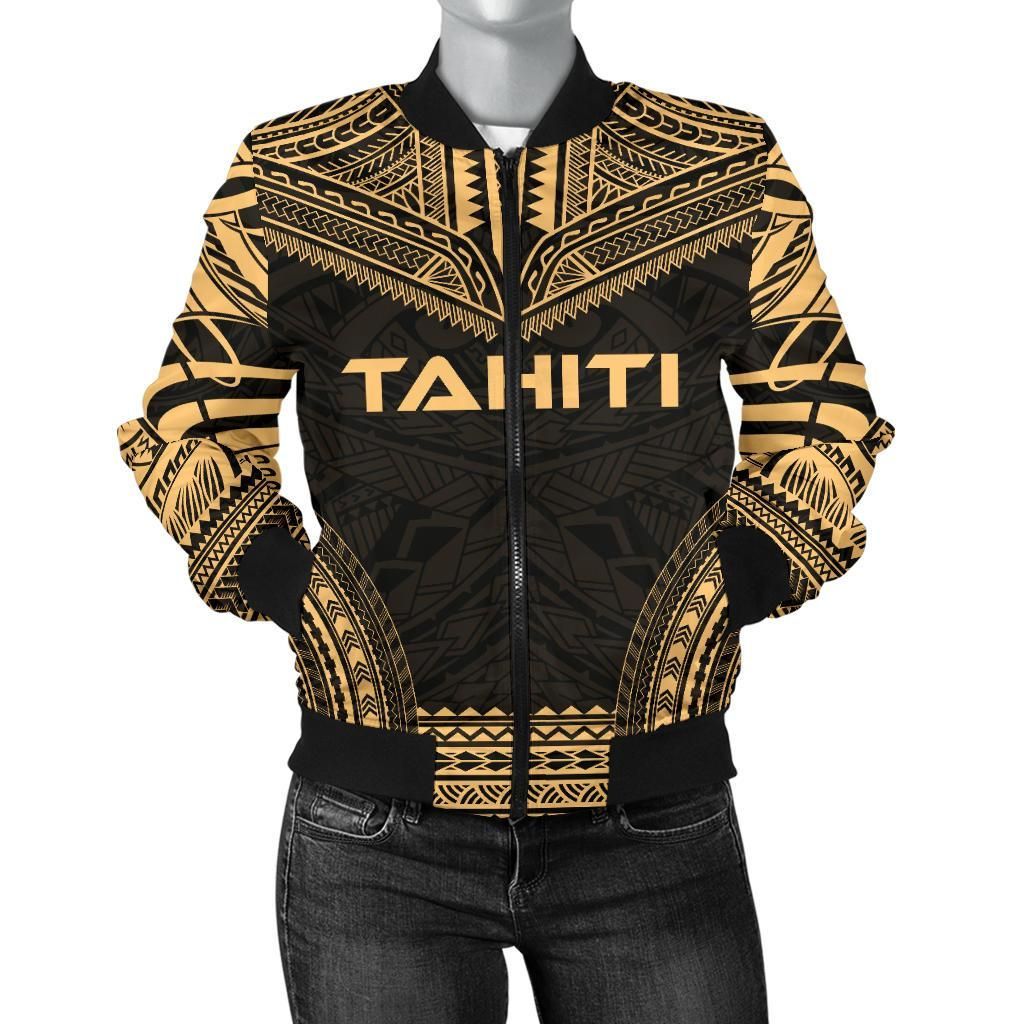Tahiti Polynesian Chief Women'S Bomber Jacket - Gold Version - Bn10 Bomber Jacket Tahiti Polynesian Chief Women'S Bomber Jacket - Gold Version - Bn10 Bomber Jacket