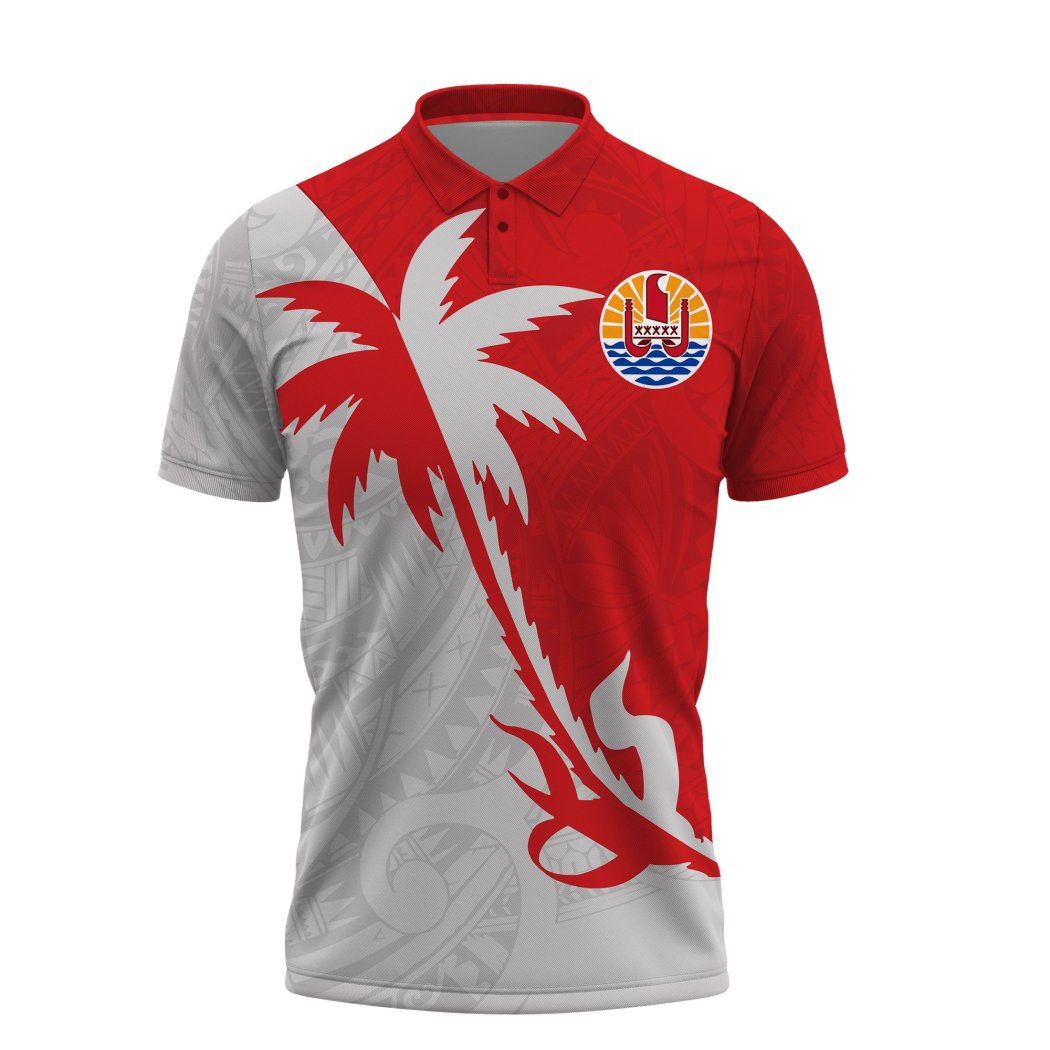 Tahiti Polynesian Coconut Tree Polo Shirt All Over Print Tahiti Polynesian Coconut Tree Polo Shirt All Over Print