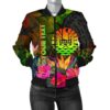 Tahiti Polynesian Personalised Women's Bomber Jacket - Hibiscus and Banana Leaves - BN15 Bomber Jacket